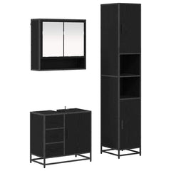 Bathroom Furniture Set 3 pcs 35 x 37.5 x 188.5 cm Black oak