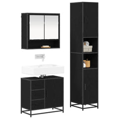 Bathroom Furniture Set 3 pcs 35 x 37.5 x 188.5 cm Black oak