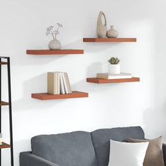 vidaXL Wall Shelf 4 pcs Red 50 x 23.5 x 3.8 cm Engineered Wood 1