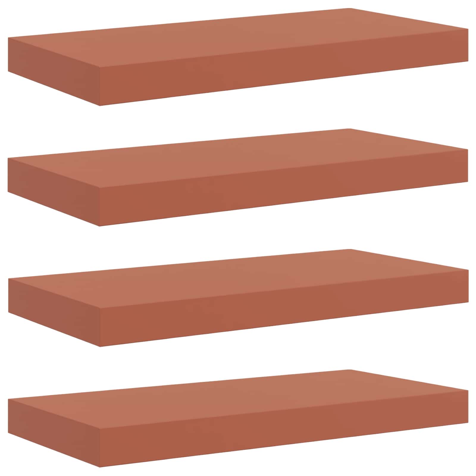 vidaXL Wall Shelf 4 pcs Red 50 x 23.5 x 3.8 cm Engineered Wood 2