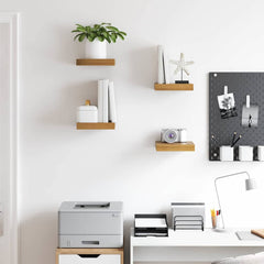 vidaXL Wall Shelf 4 pcs Brown 23 x 23.5 x 3.8 cm Engineered Wood 4