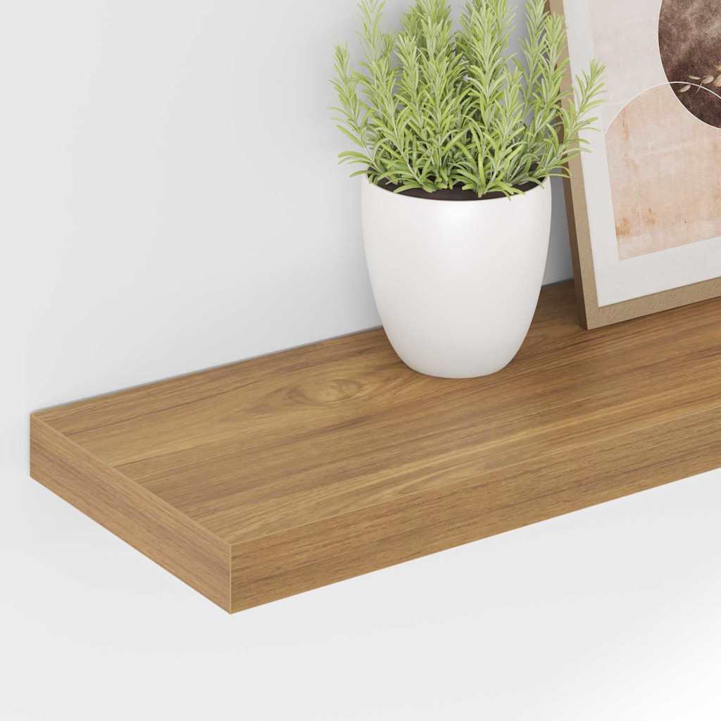 vidaXL Wall Shelf 2 pcs Brown 80 x 23.5 x 3.8 cm Engineered Wood 5