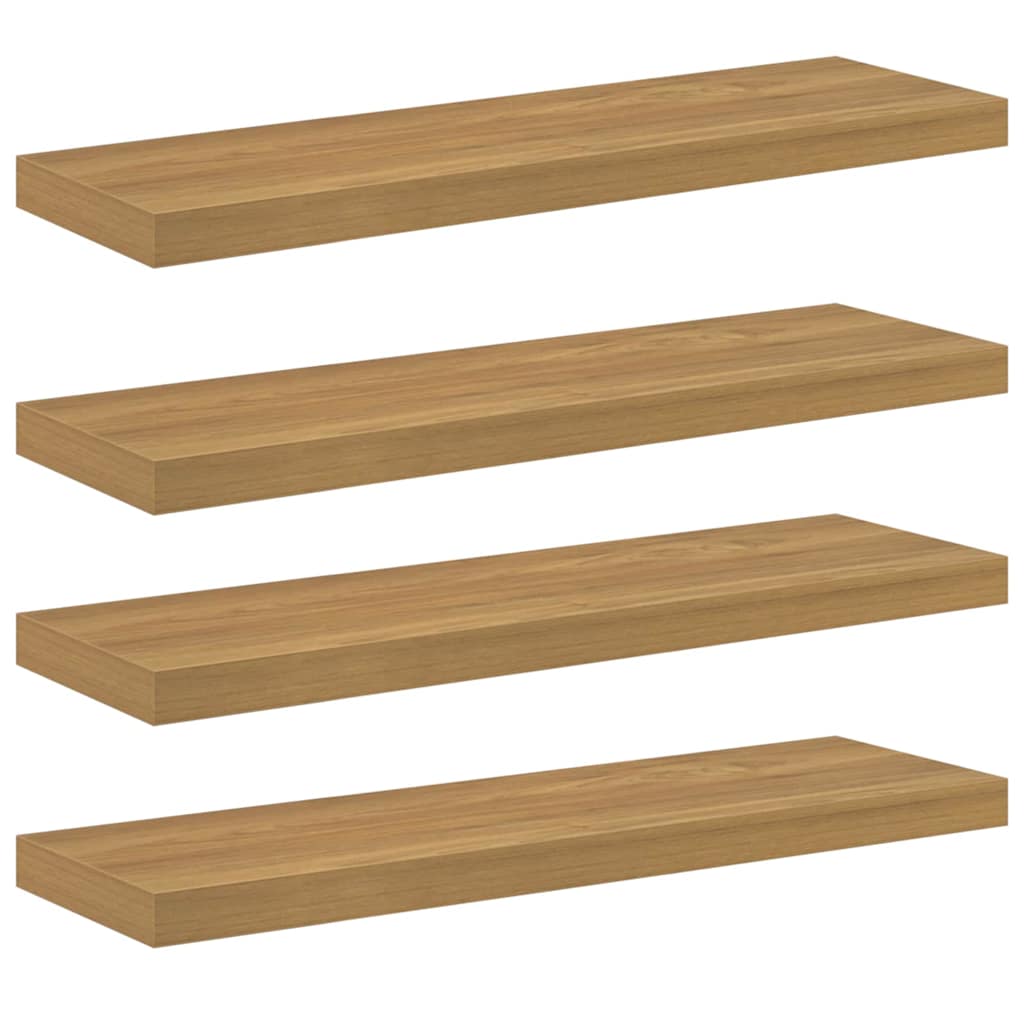 vidaXL Wall Shelf 4 pcs Brown 80 x 23.5 x 3.8 cm Engineered Wood 2