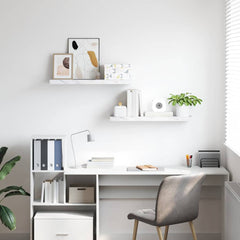 vidaXL Wall Shelf 2 pcs White Marble 90 x 23.5 x 3.8 cm 4