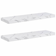 vidaXL Wall Shelf 2 pcs White Marble 90 x 23.5 x 3.8 cm 2
