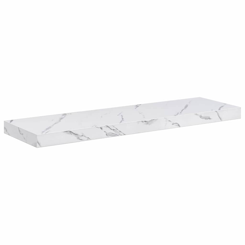 vidaXL Wall Shelf 2 pcs White Marble 90 x 23.5 x 3.8 cm 6