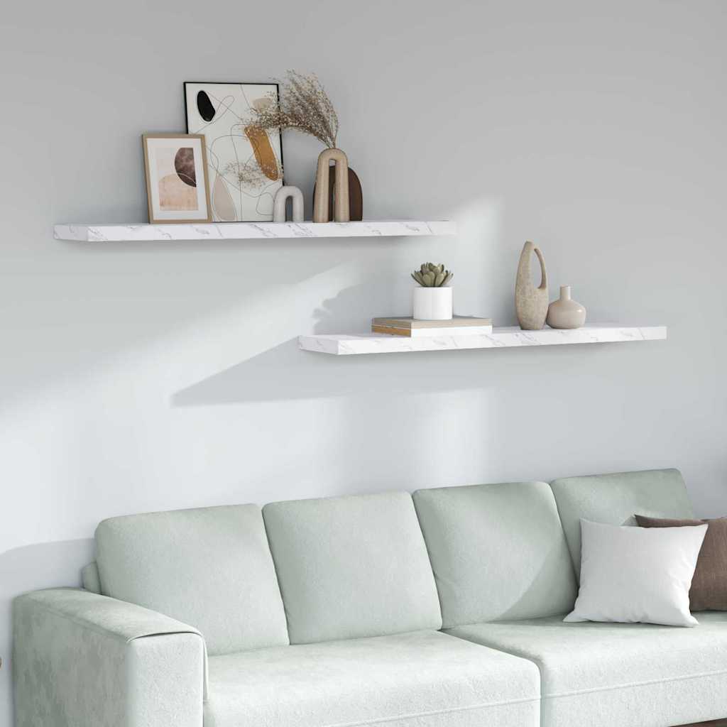 vidaXL Floating Wall Shelves 120x23.5x3.8 cm MDF 2 pcs