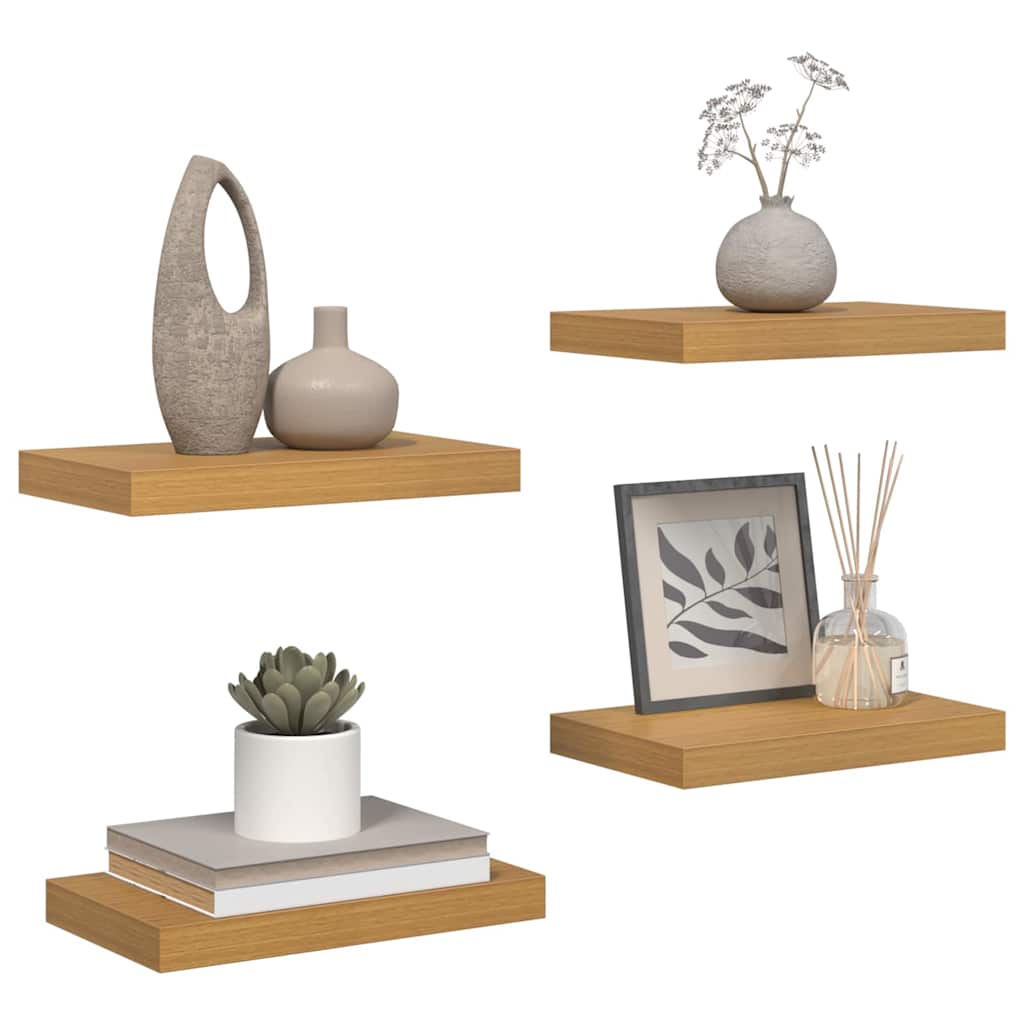 vidaXL Wall Shelf 4 pcs Beige 40 x 23.5 x 3.8 cm Engineered Wood 3