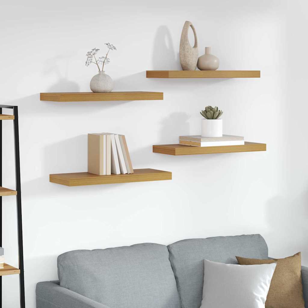 vidaXL Wall Shelf 4 pcs Beige 60 x 23.5 x 3.8 cm Engineered Wood 1