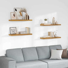 vidaXL Wall Shelf 4 pcs Beige 90 x 23.5 x 3.8 cm Engineered Wood 1