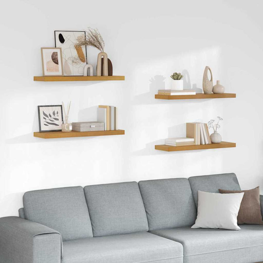 vidaXL Wall Shelf 4 pcs Beige 90 x 23.5 x 3.8 cm Engineered Wood 1