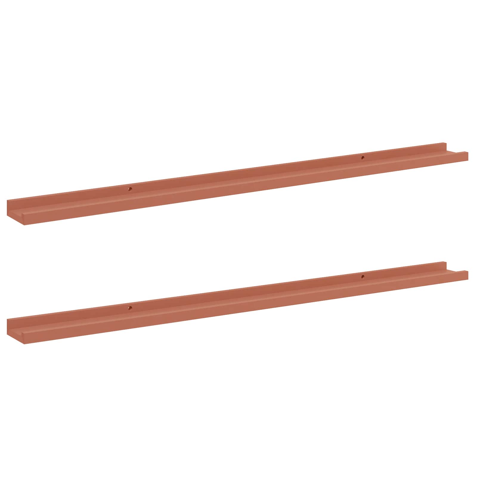 vidaXL Wall Shelf 2 pcs Red 115 x 9 x 3 cm Engineered Wood 2