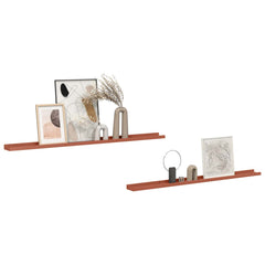 vidaXL Wall Shelf 2 pcs Red 115 x 9 x 3 cm Engineered Wood 3