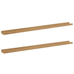 vidaXL Wall Shelf 2 pcs Brown 115 x 9 x 3 cm Engineered Wood 2