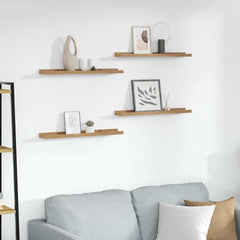 vidaXL Wall Shelf 4 pcs Brown 60 x 9 x 3 cm Engineered Wood 1