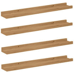 vidaXL Wall Shelf 4 pcs Brown 60 x 9 x 3 cm Engineered Wood 2