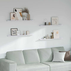 vidaXL Wall Shelf 4 pcs White Marble 100 x 9 x 3 cm Engineered Wood 1