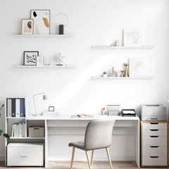 vidaXL Wall Shelf 4 pcs White Marble 100 x 9 x 3 cm Engineered Wood 4