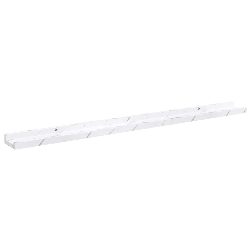 vidaXL Wall Shelf 4 pcs White Marble 100 x 9 x 3 cm Engineered Wood 6