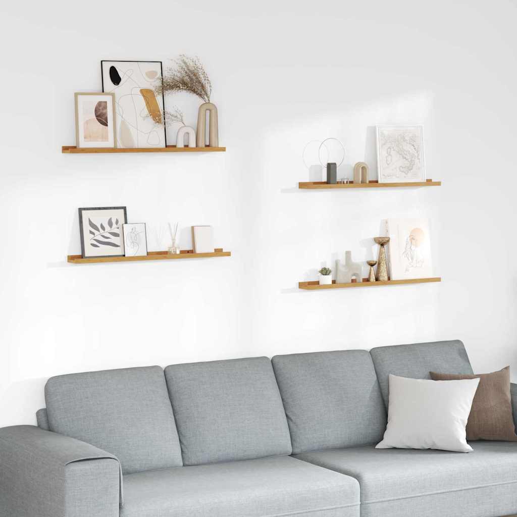 vidaXL Wall Shelf 4 pcs Beige 80 x 9 x 3 cm Engineered Wood 1