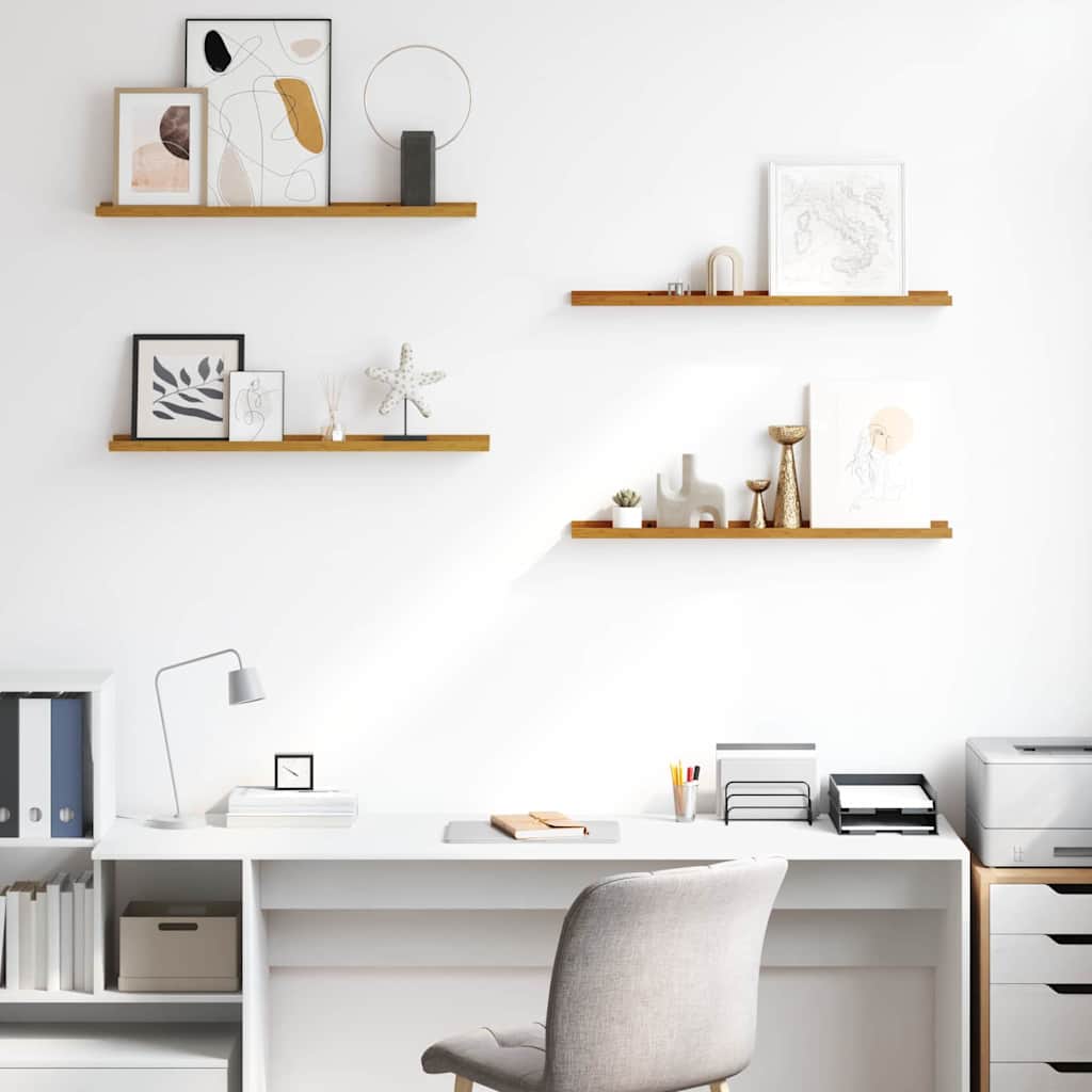 vidaXL Wall Shelf 4 pcs Beige 80 x 9 x 3 cm Engineered Wood 4