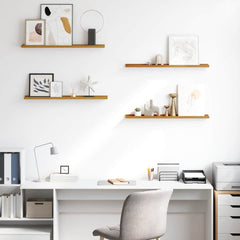 vidaXL Wall Shelf 4 pcs Beige 80 x 9 x 3 cm Engineered Wood 4