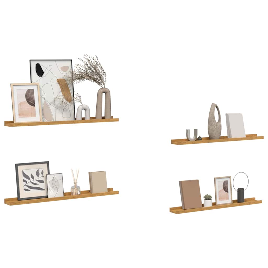 vidaXL Wall Shelf 4 pcs Beige 80 x 9 x 3 cm Engineered Wood 3