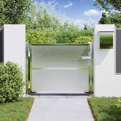 vidaXL Garden Gate with Lock Silver 85 x 70 cm Stainless Steel 3
