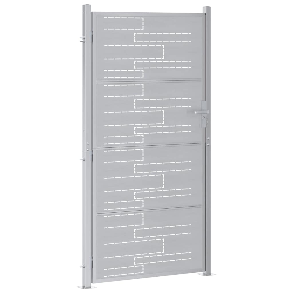 vidaXL Garden Gate 85 x 174 cm Stainless Steel Silver Lockable 4
