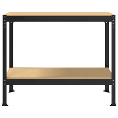 vidaXL Workbench Black 115 x 55 x 91 cm Engineered Wood and Metal 5