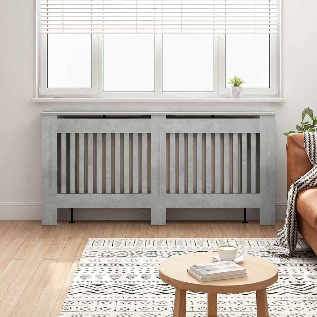 vidaXL Radiator Cover Concrete Grey 172 x 19 x 81.5 cm Engineered Wood 1