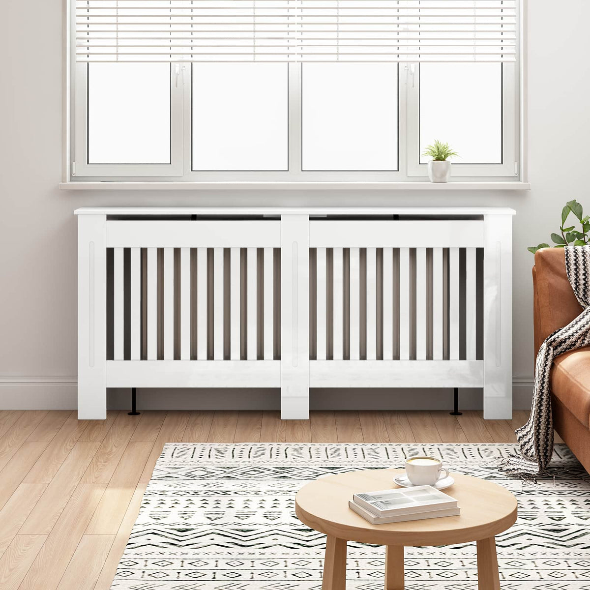vidaXL Radiator Cover 172 x 19 x 81.5 cm Engineered Wood