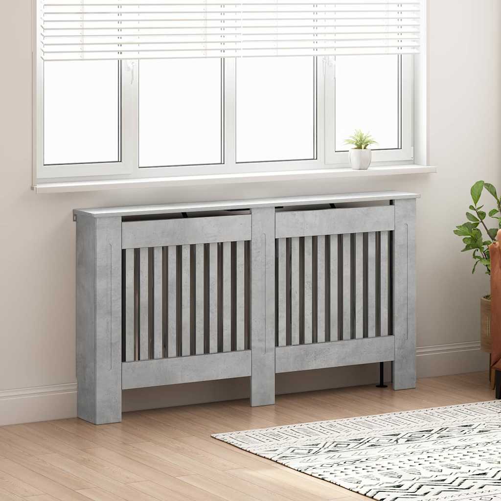 Radiator Cover 152 x 19 x 81.5 cm Engineered Wood 1 Depth 19 cm Width 152 cm Concrete grey