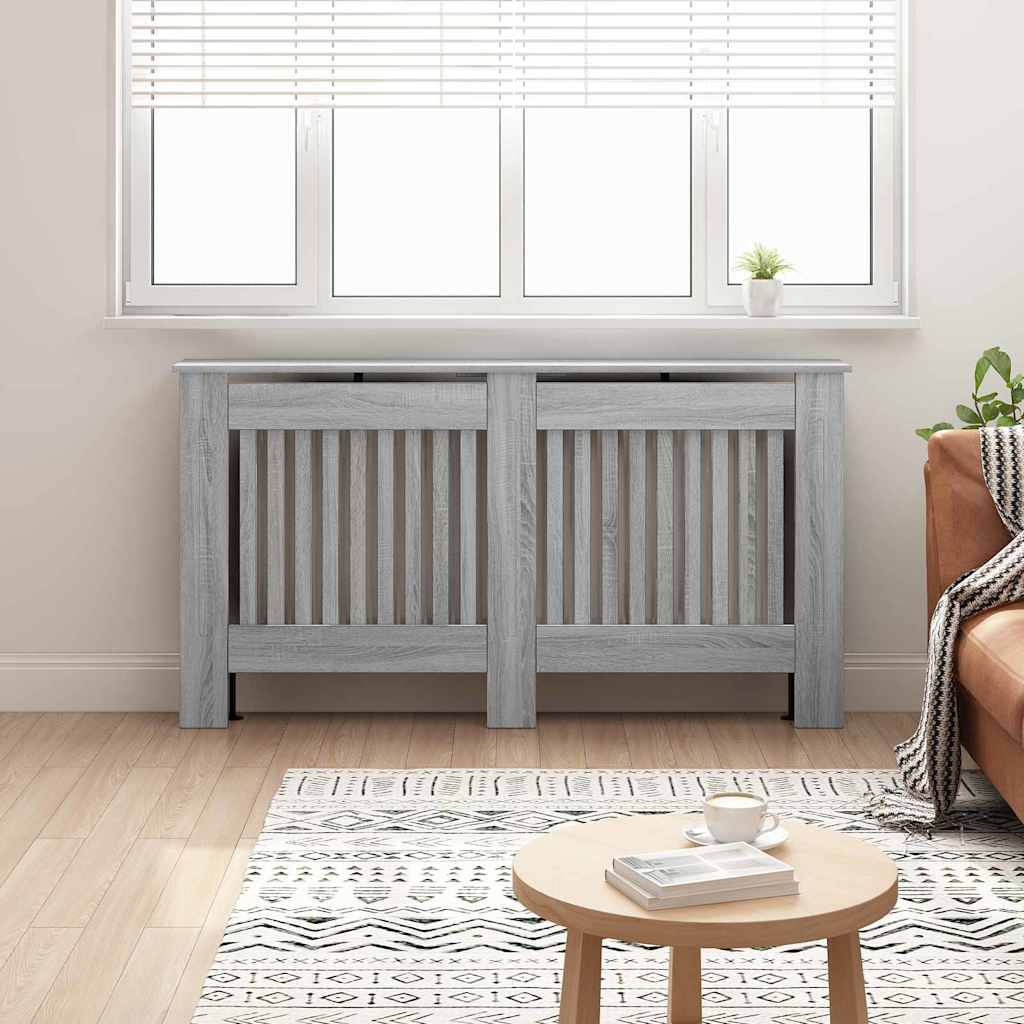vidaXL Radiator Cover Grey Sonoma 152 x 19 x 81.5 cm Engineered Wood 1