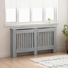 vidaXL Radiator Cover Grey Sonoma 152 x 19 x 81.5 cm Engineered Wood 3