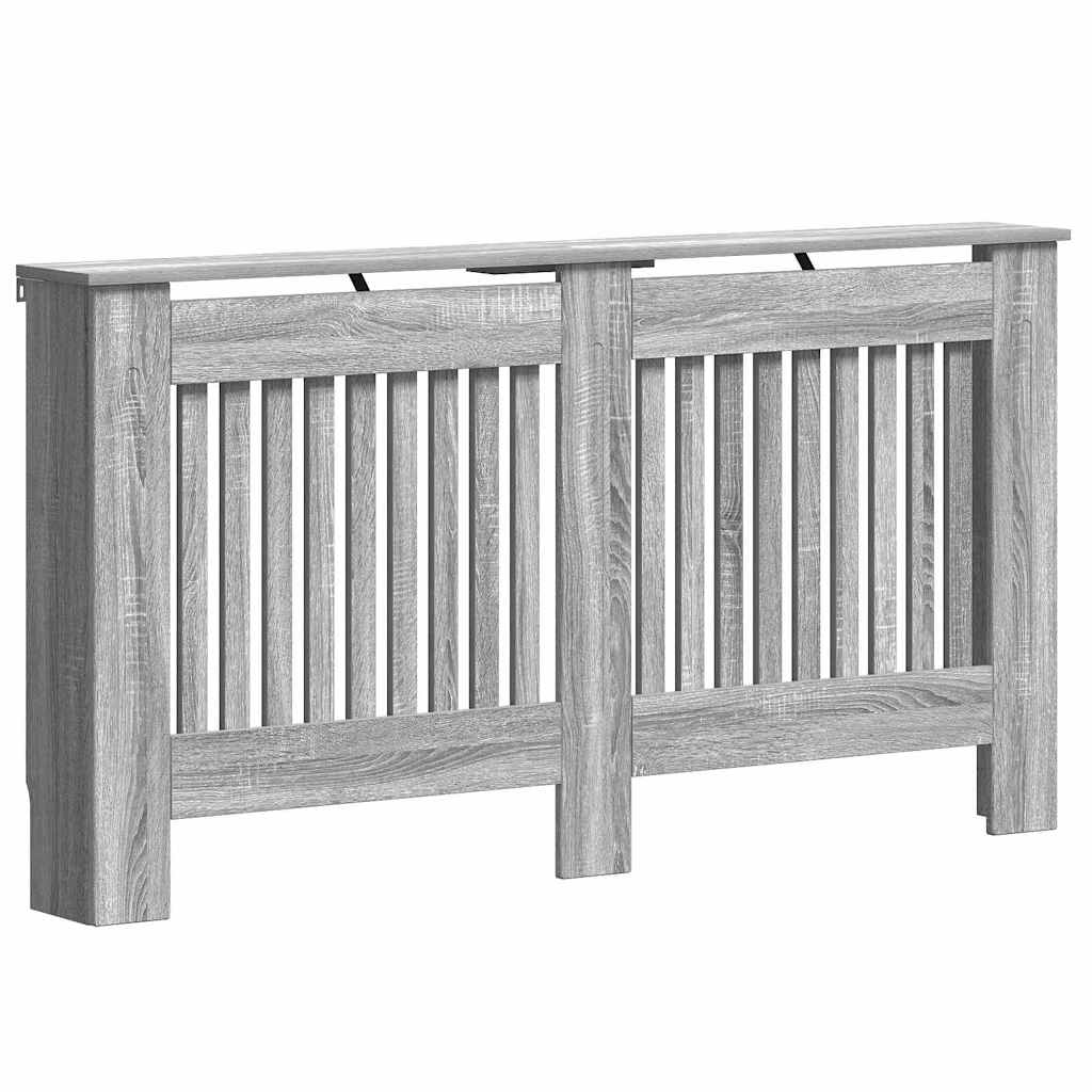 vidaXL Radiator Cover Grey Sonoma 152 x 19 x 81.5 cm Engineered Wood 2