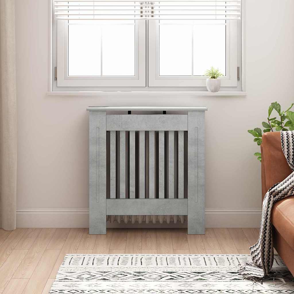 vidaXL Radiator Cover Concrete Grey 78 x 19 x 81.5 cm Engineered Wood 1