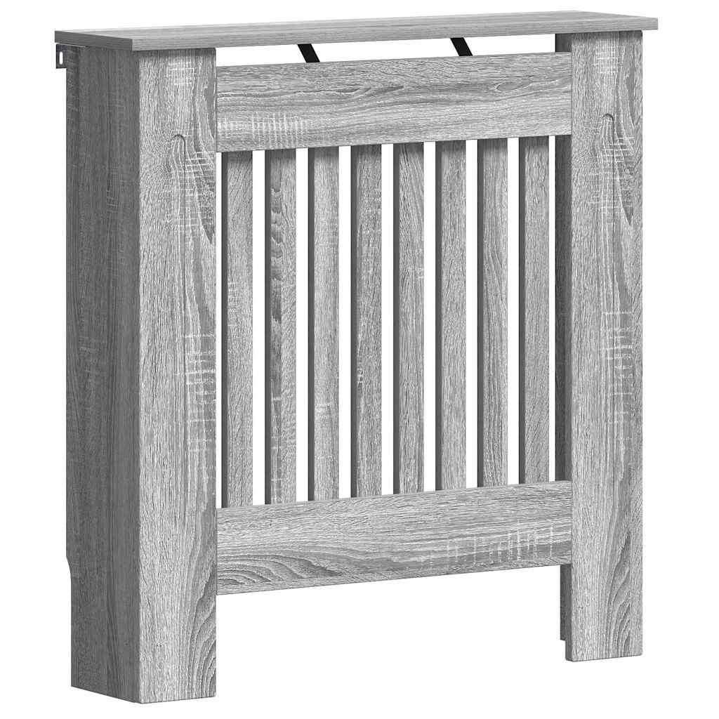 vidaXL Radiator Cover Grey Sonoma 78 x 19 x 81.5 cm Engineered Wood 2
