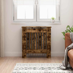 vidaXL Radiator Cover Smoked Oak 78 x 19 x 81.5 cm Engineered Wood 1