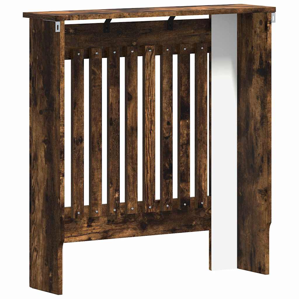 vidaXL Radiator Cover Smoked Oak 78 x 19 x 81.5 cm Engineered Wood 6