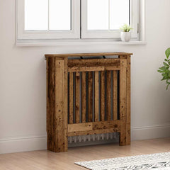 vidaXL Radiator Cover Old Wood 78 x 19 x 81.5 cm Engineered Wood 3