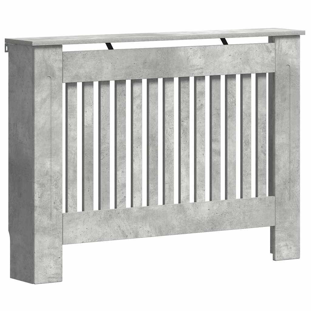 vidaXL Radiator Cover Concrete Grey 112 x 19 x 81.5 cm Engineered Wood 2