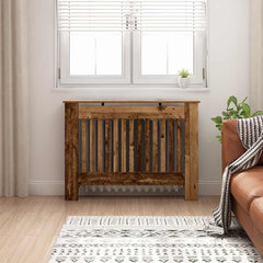 vidaXL Radiator Cover Old Wood 112 x 19 x 81.5 cm Engineered Wood 1