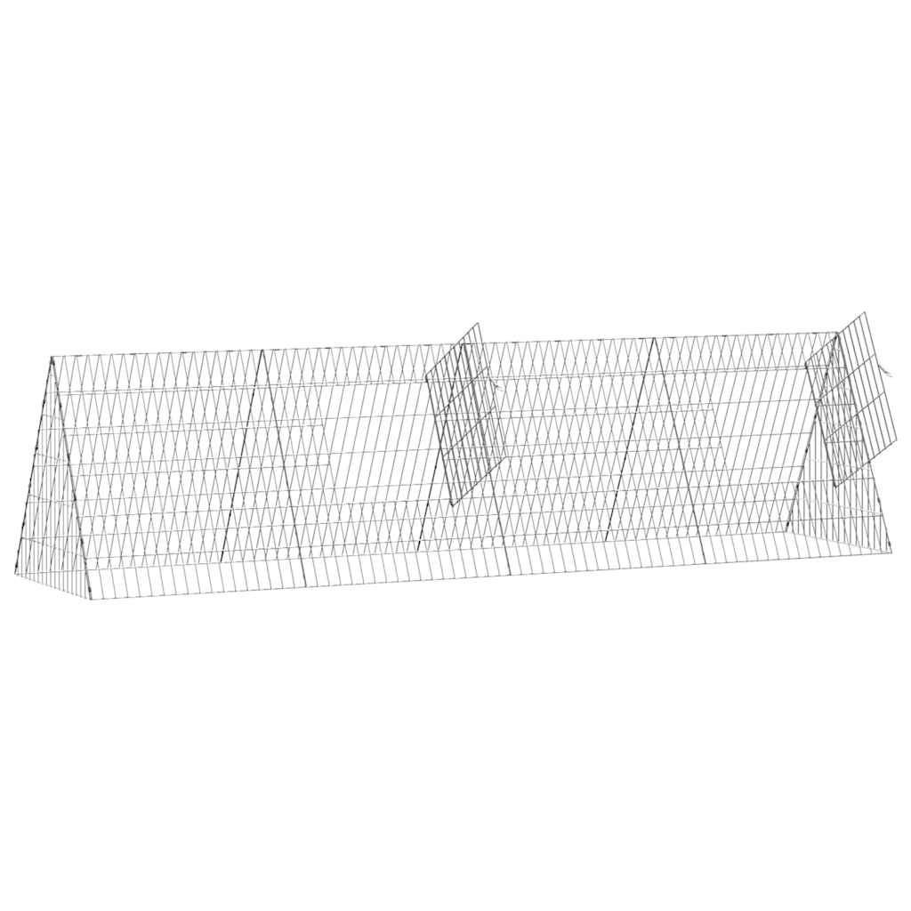vidaXL Rabbit Cage Silver 215 x 55 x 55 cm Galvanised Steel 5
