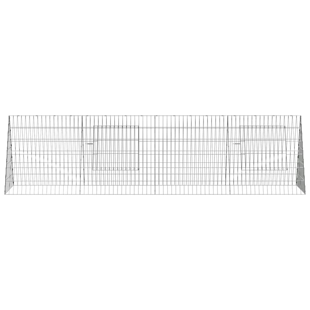 vidaXL Rabbit Cage Silver 215 x 55 x 55 cm Galvanised Steel 6