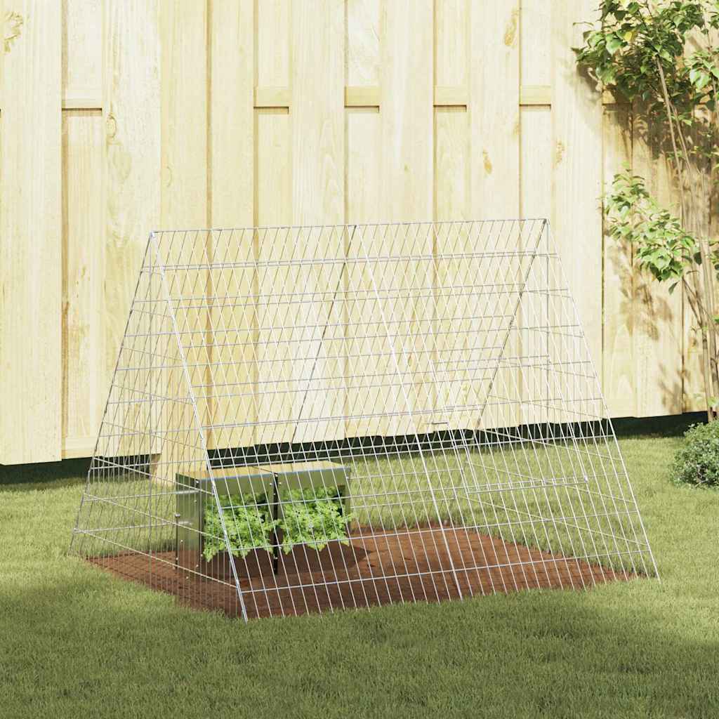 vidaXL Rabbit Cage Silver 110 x 100 x 85 cm Galvanised Steel 1