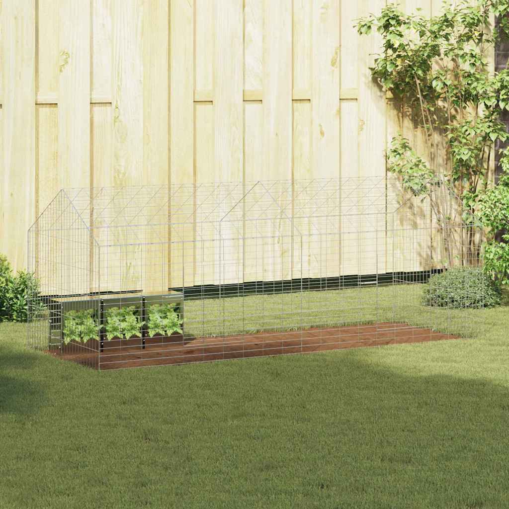 Rabbit Cage Silver 100 x 78 x 78 cm Galvanised Steel 200 cm without roof