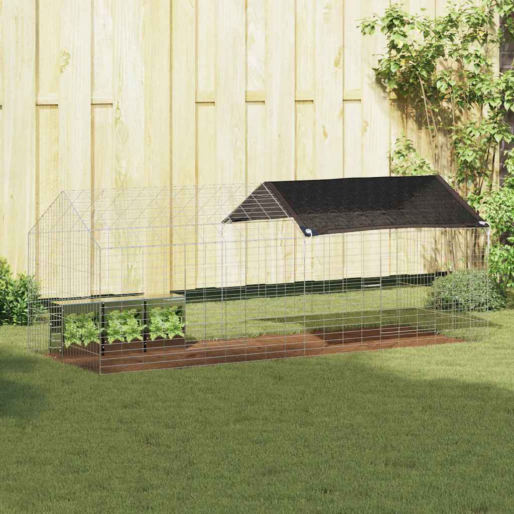 vidaXL Rabbit Cage Silver 200 x 78 x 78 cm Galvanised Steel 1