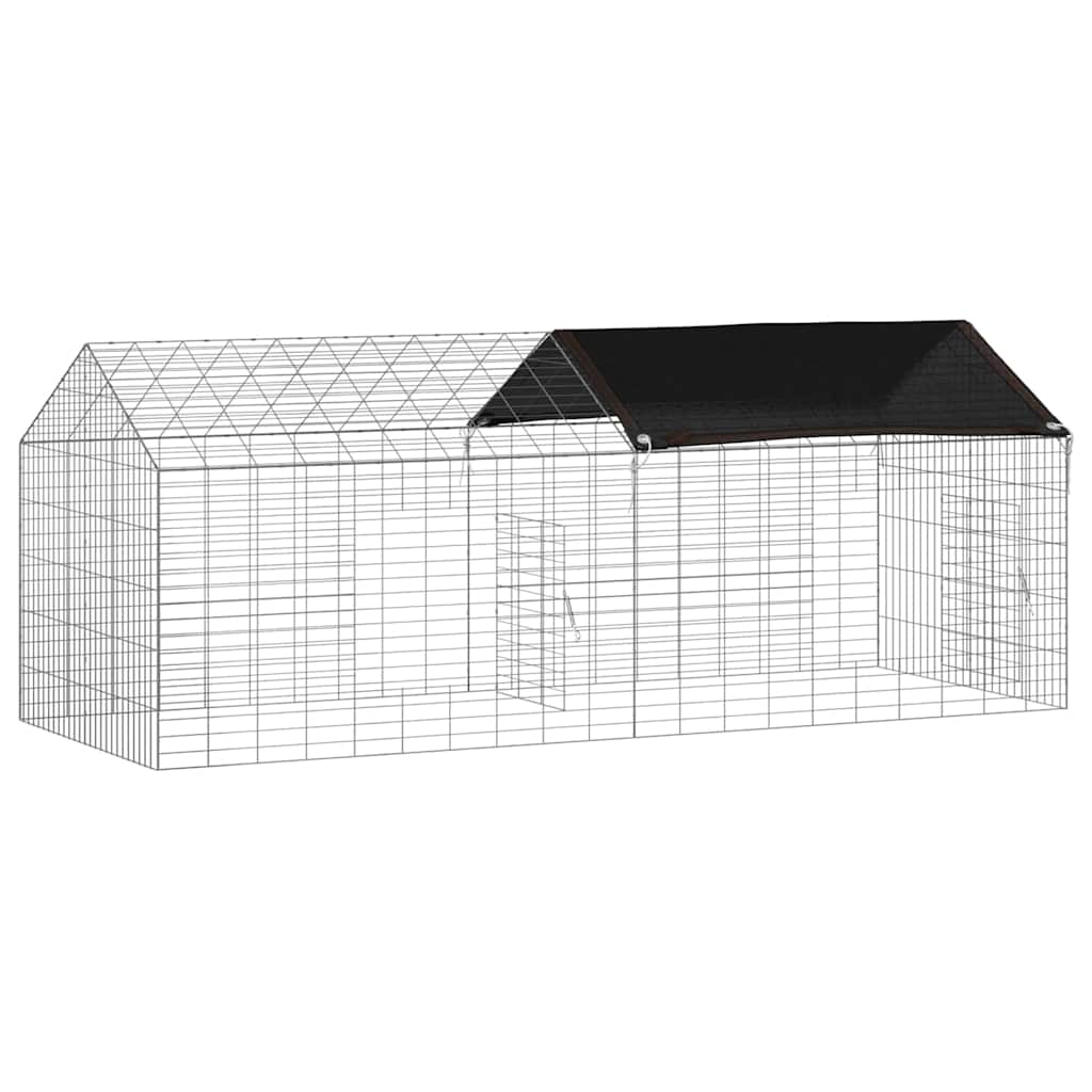 vidaXL Rabbit Cage Silver 200 x 78 x 78 cm Galvanised Steel 6