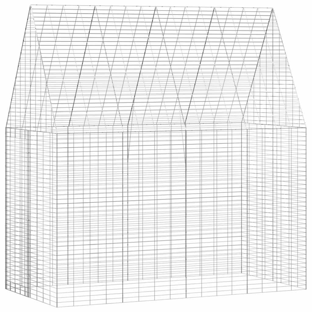 Rabbit Cage Silver 100 x 100 x 210 cm Galvanised Steel 202 cm without roof